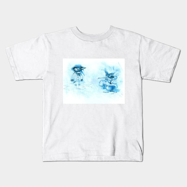 crow Kids T-Shirt by bluefoxy